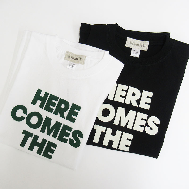 bibmilk コットンTシャツ“HERE COMES THE SUN”/WH01 【日本製】